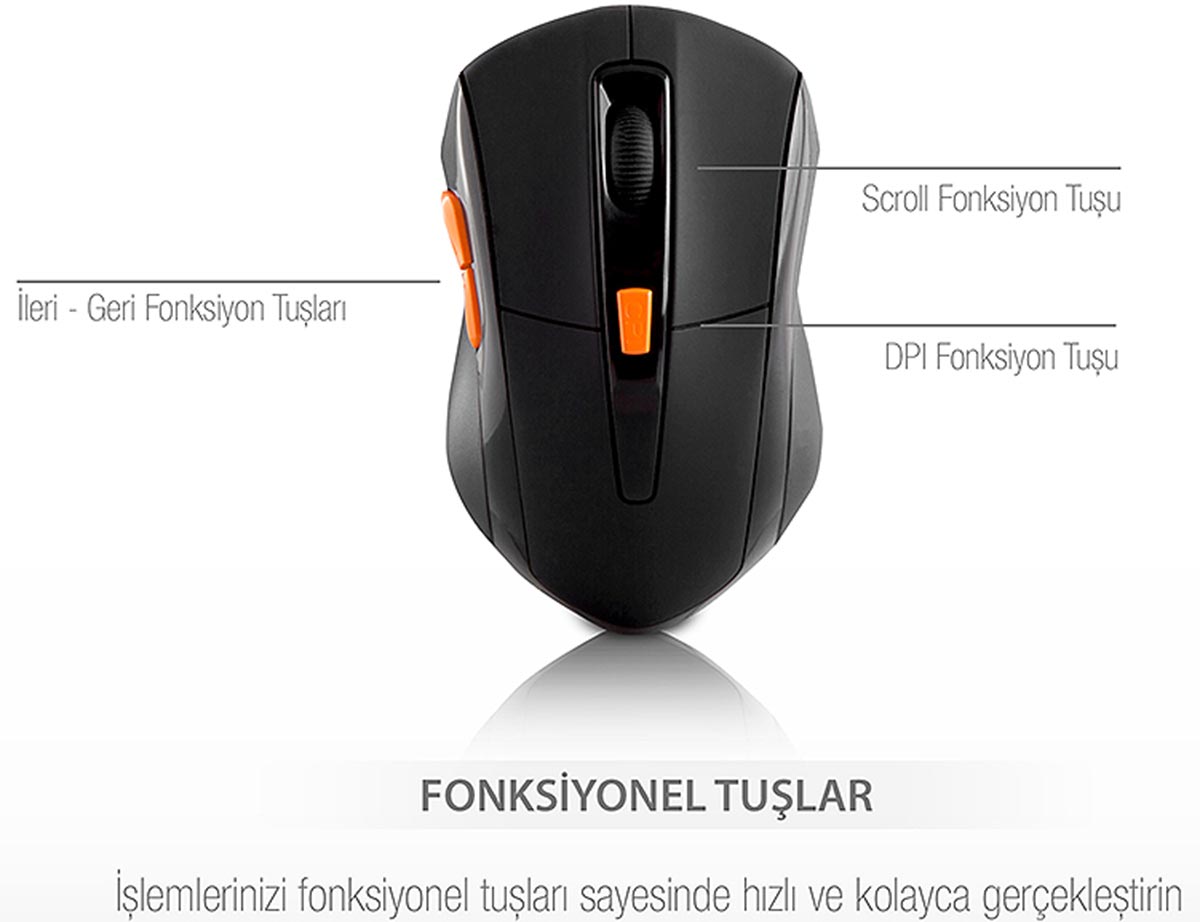 Everest SM-440 Usb 2.4 GHZ 1200 DPİ Kablosuz Mouse 5